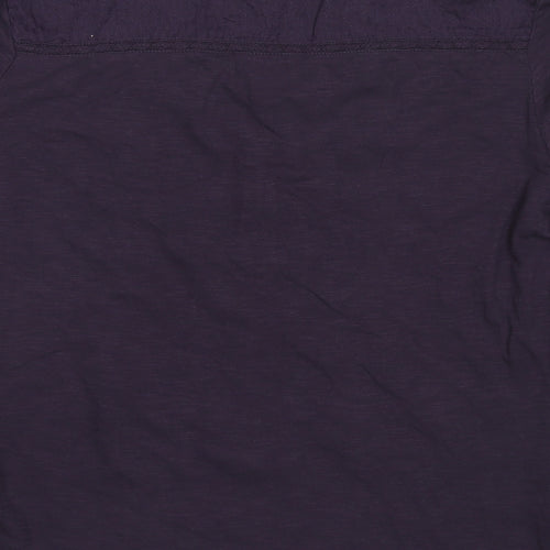 MANTARAY PRODUCTS Womens Purple Cotton Basic Button-Up Size 16 V-Neck