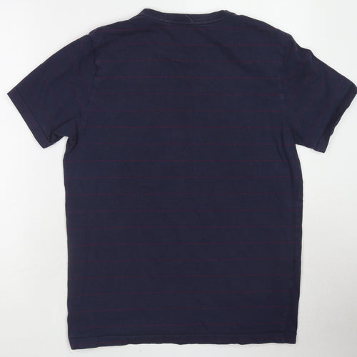 Joules Mens Blue Striped Cotton T-Shirt Size L Round Neck