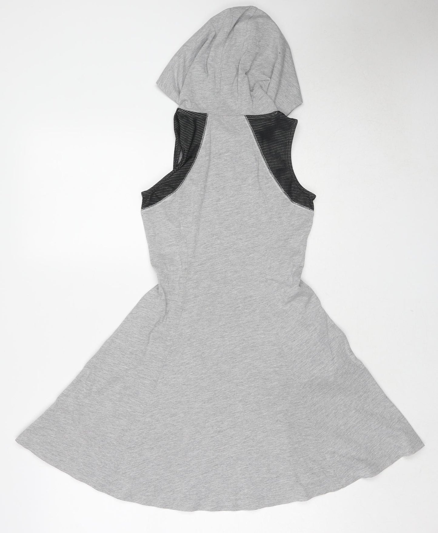 Marks and Spencer Girls Grey Cotton Skater Dress Size 11-12 Years Round Neck Pullover