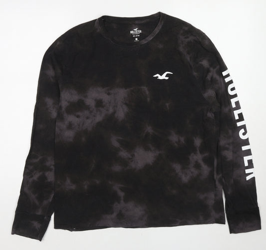 Hollister Mens Black Geometric Cotton Pullover Sweatshirt Size XL