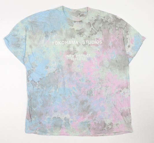Urban Outfitters Mens Multicoloured Cotton T-Shirt Size L Round Neck - Yokohama Studios Tie Dye