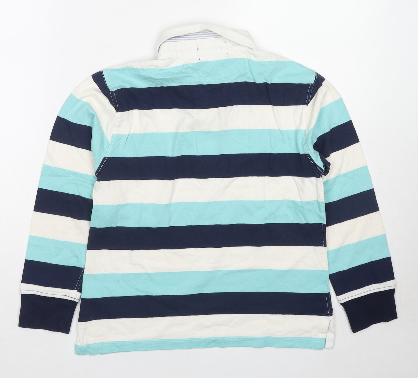 Ralph Lauren Boys Blue Striped Cotton Basic Polo Size 10-11 Years Collared Pullover - Age 10-12 Years