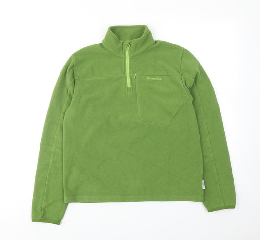 DECATHLON Boys Green Polyester Pullover Sweatshirt Size 14 Years Zip