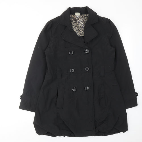 M&Co Girls Black Pea Coat Coat Size 13 Years Button