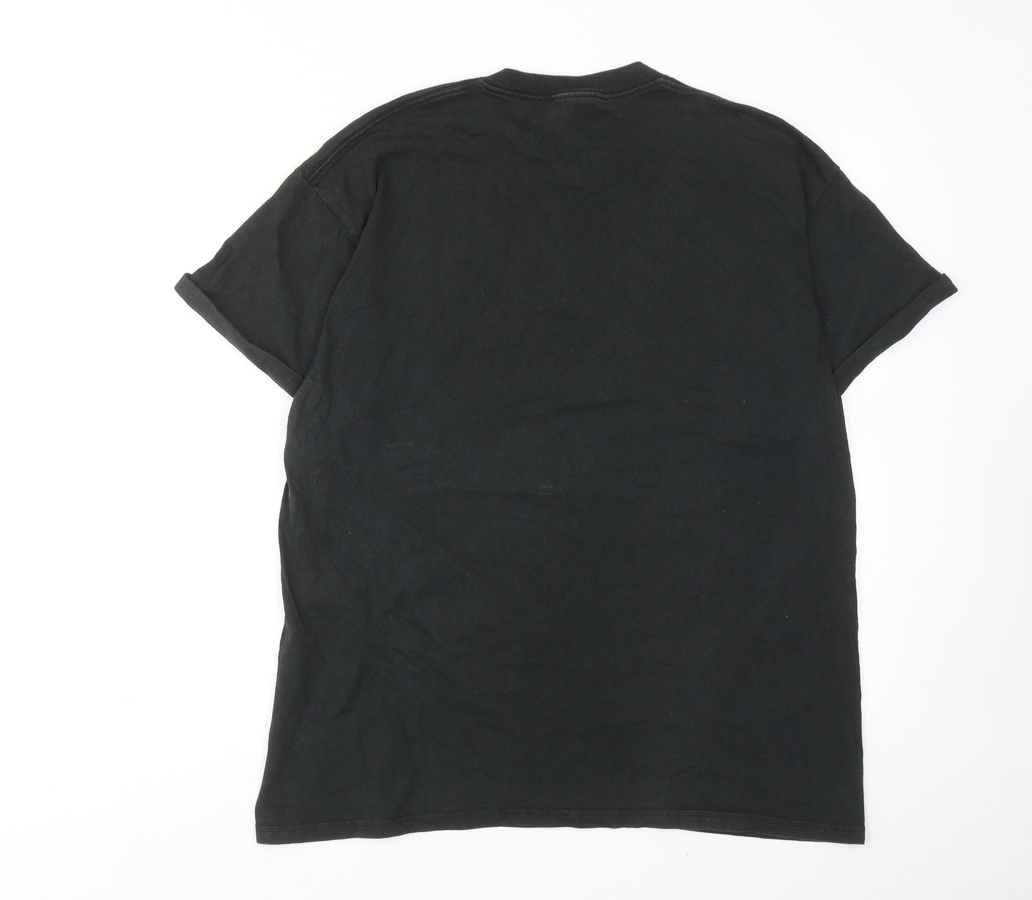 Nike Mens Black Cotton T-Shirt Size L Round Neck