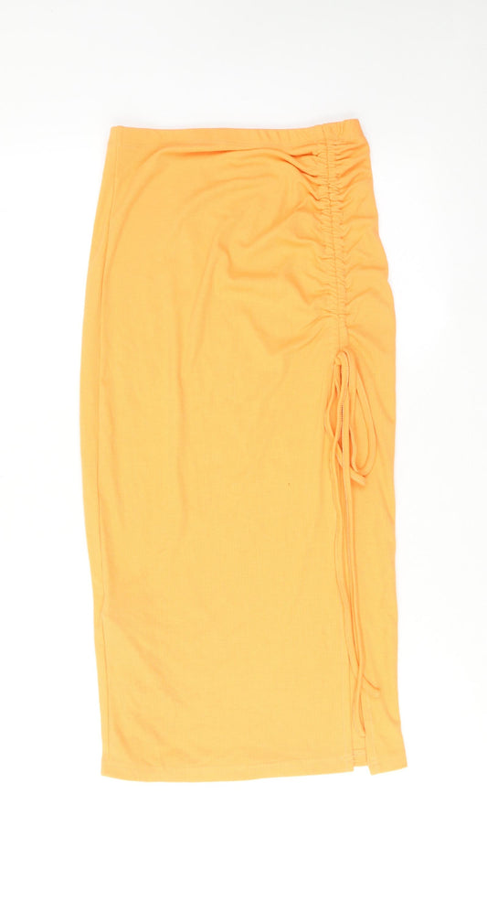 Cider Womens Orange Polyester A-Line Skirt Size XS
