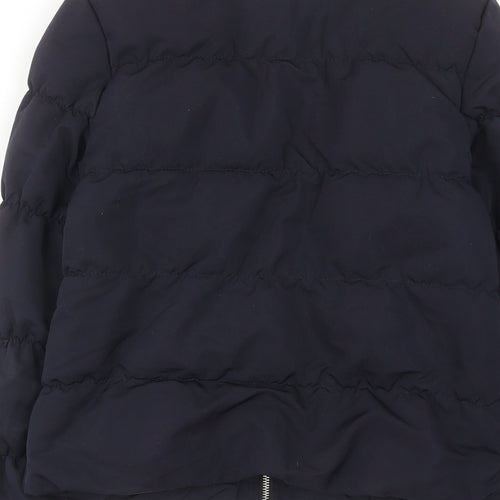 H&M Womens Blue Quilted Jacket Size 8 Zip