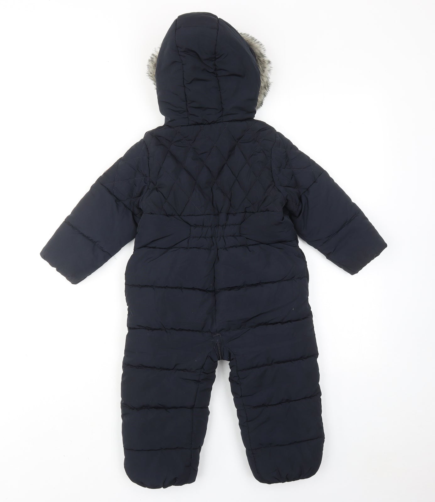 NEXT Baby Blue Basic Coat Snowsuit Size 18-24 Months Zip