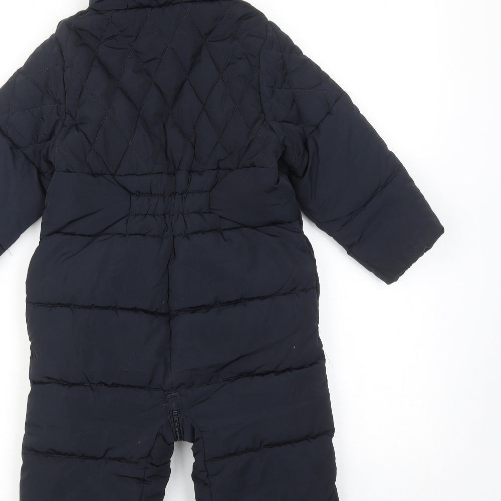 NEXT Baby Blue Basic Coat Snowsuit Size 18-24 Months Zip