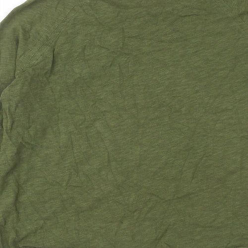 American Vintage Womens Green Cotton Basic T-Shirt Size M Boat Neck