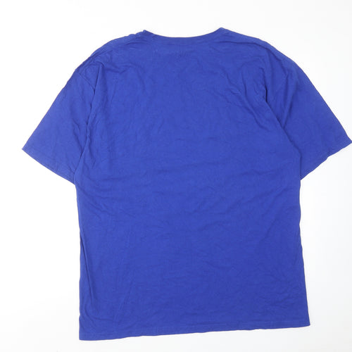 adidas Mens Blue Cotton T-Shirt Size 2XL Round Neck - NBA Champions