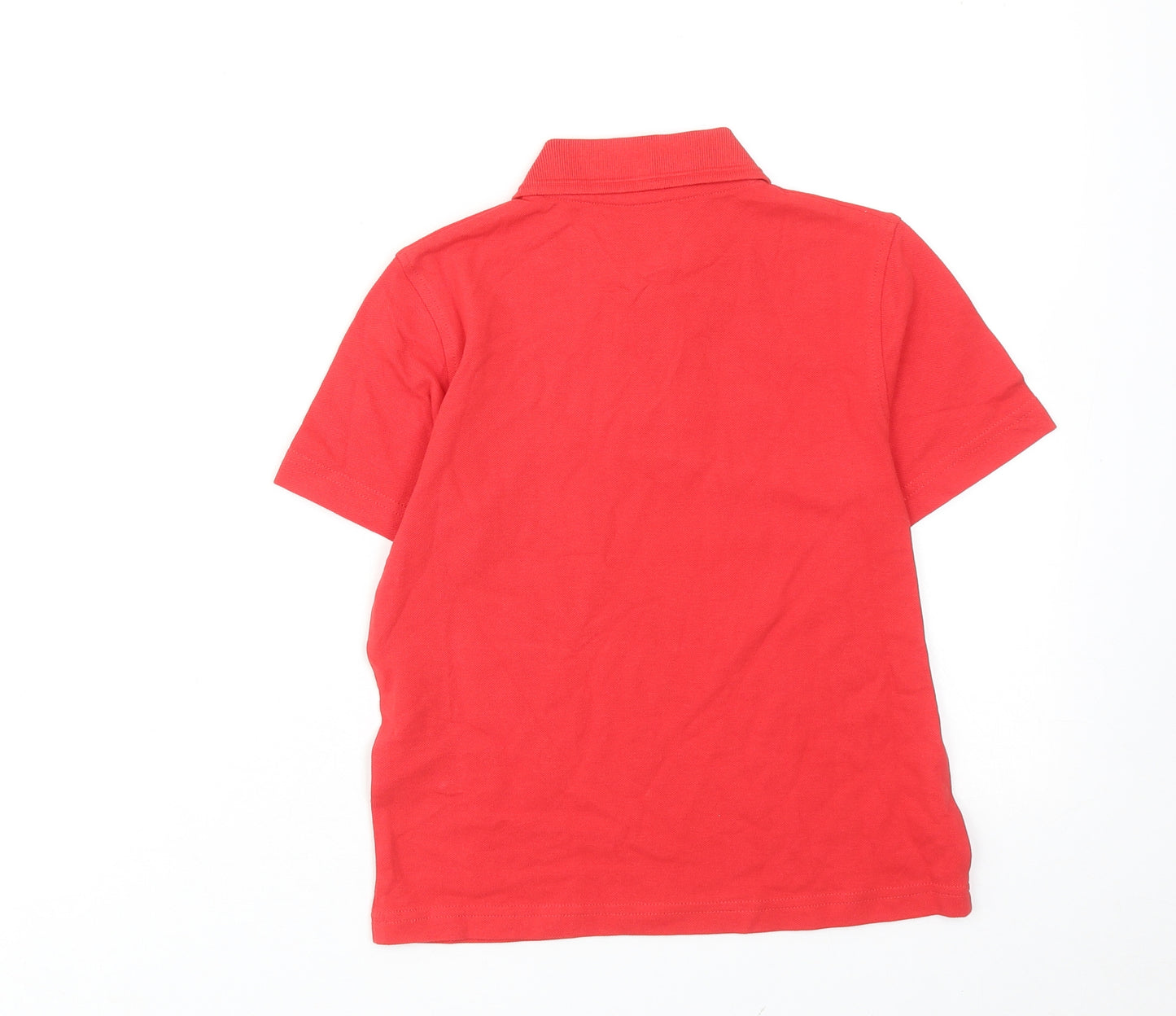 Marks and Spencer Boys Red Cotton Basic Polo Size 10-11 Years Collared Button