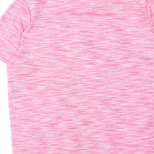 Align Womens Pink Polyester Pullover T-Shirt Size 14 Crew Neck Pullover - Space Dye