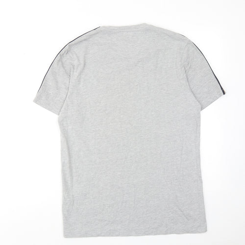 River Island Mens Grey Cotton T-Shirt Size M Round Neck