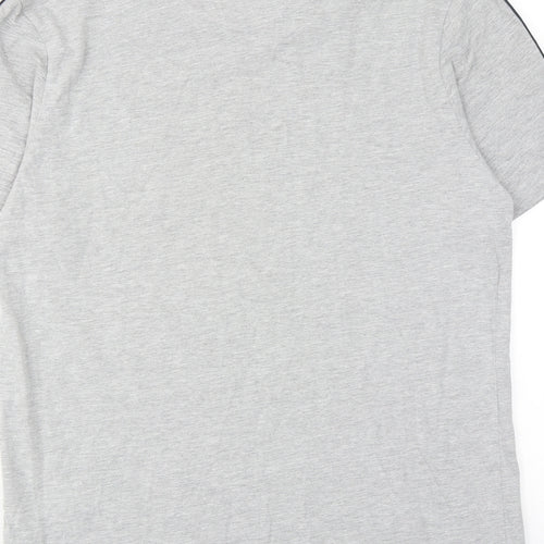 River Island Mens Grey Cotton T-Shirt Size M Round Neck