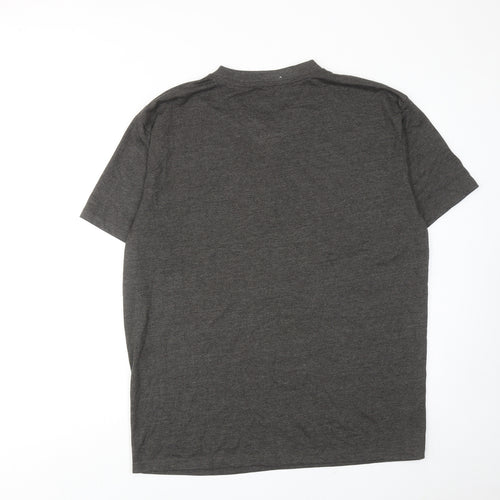 FTS Mens Grey Polyester T-Shirt Size 2XL V-Neck
