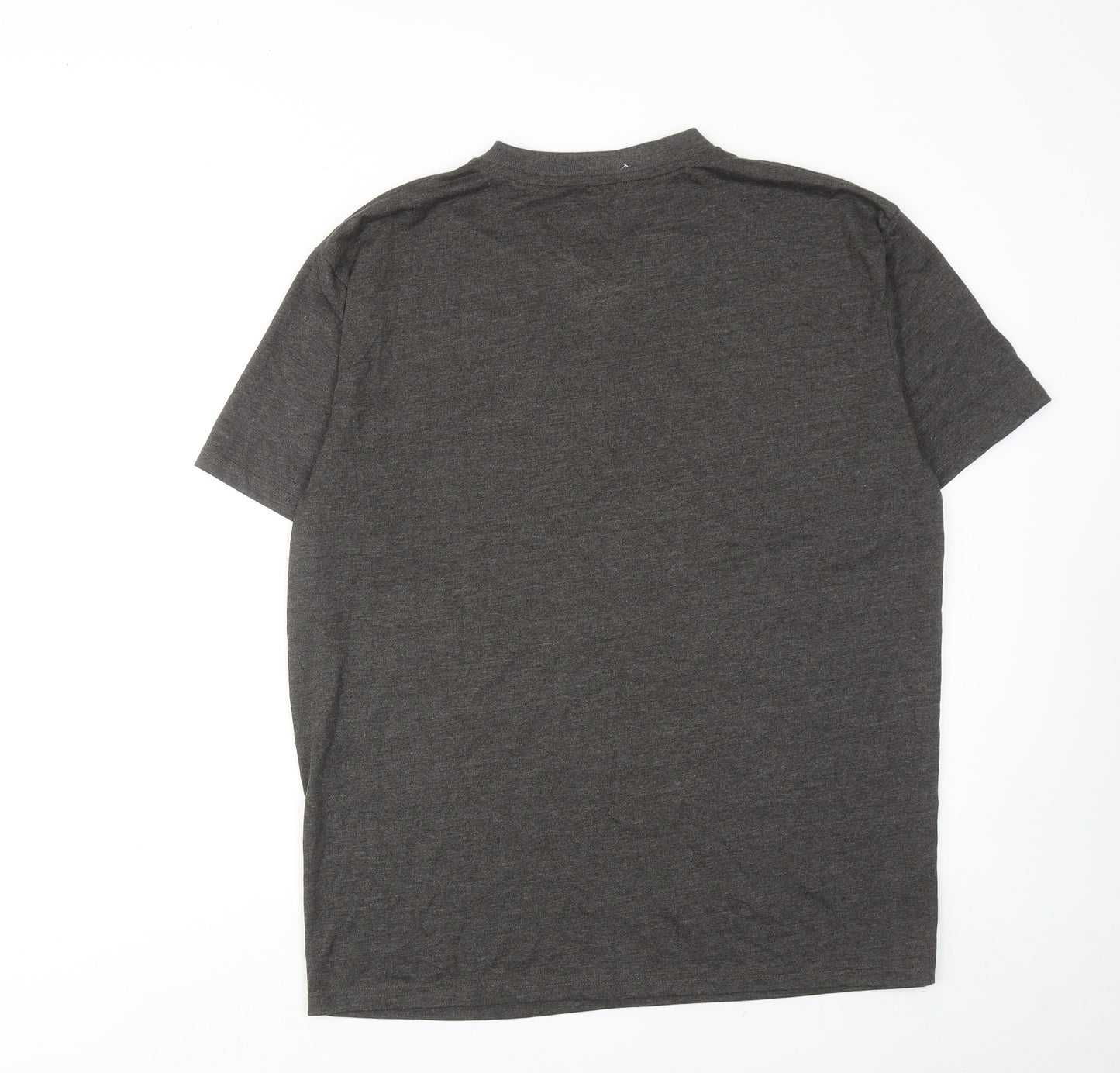 FTS Mens Grey Polyester T-Shirt Size 2XL V-Neck