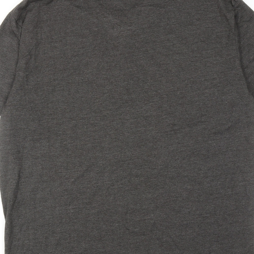 FTS Mens Grey Polyester T-Shirt Size 2XL V-Neck