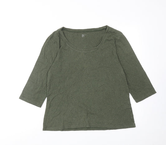 Gap Womens Green Cotton Basic T-Shirt Size XL Round Neck
