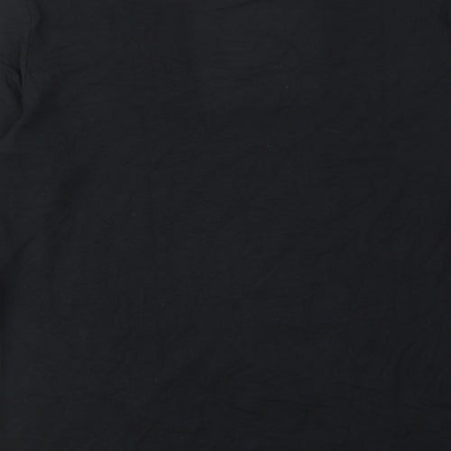 Marks and Spencer Mens Black Polyester T-Shirt Size L Round Neck