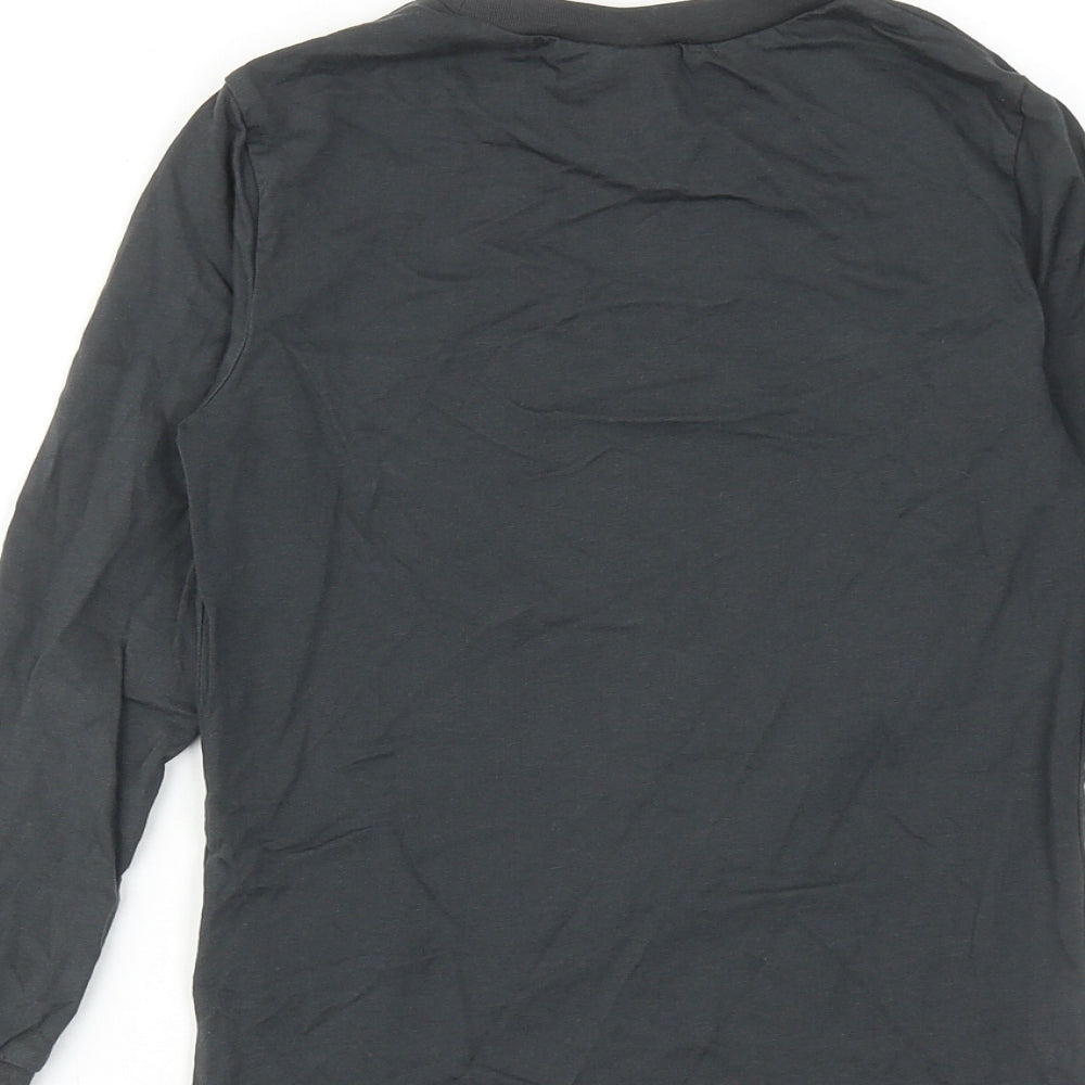 H&M Boys Grey Cotton Basic T-Shirt Size 6-7 Years Round Neck Pullover - Always Go Exploring