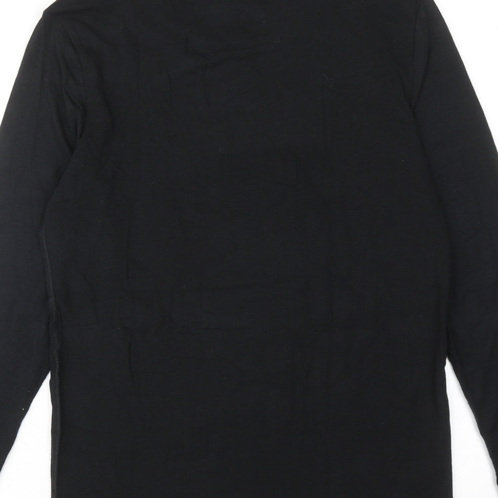 Marks and Spencer Mens Black Viscose T-Shirt Size S Round Neck