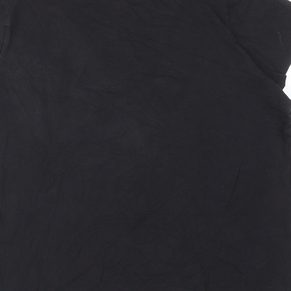 New Look Womens Black Cotton Basic T-Shirt Size 18 Round Neck
