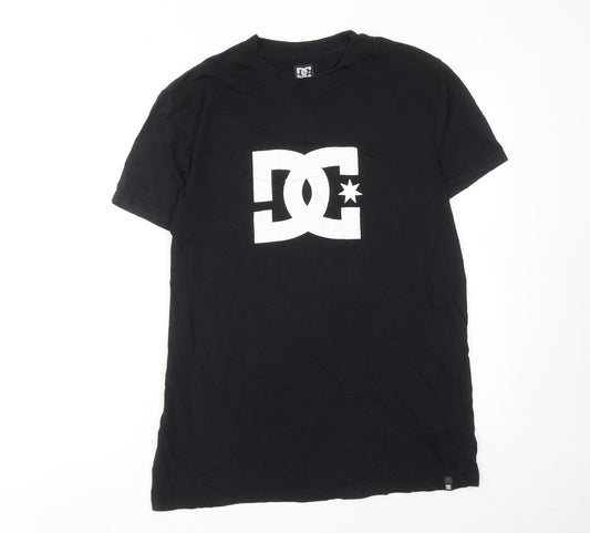 DC Mens Black Cotton T-Shirt Size L Round Neck