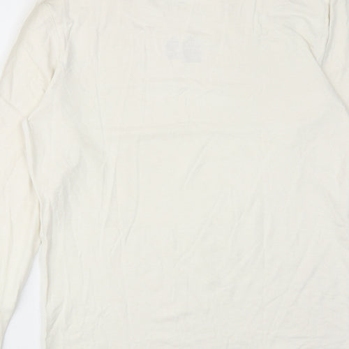 Marks and Spencer Mens White Viscose T-Shirt Size S Round Neck