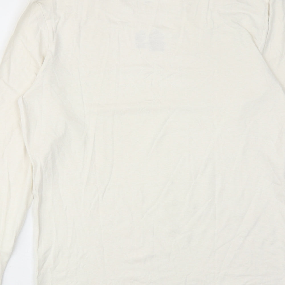 Marks and Spencer Mens White Viscose T-Shirt Size S Round Neck