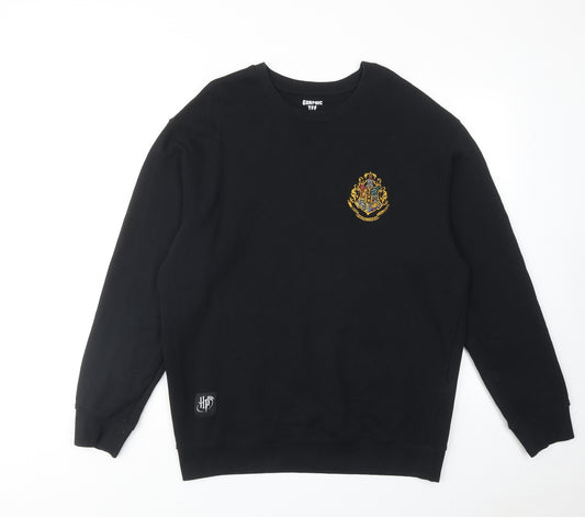 Harry Potter Mens Black Cotton Pullover Sweatshirt Size XL