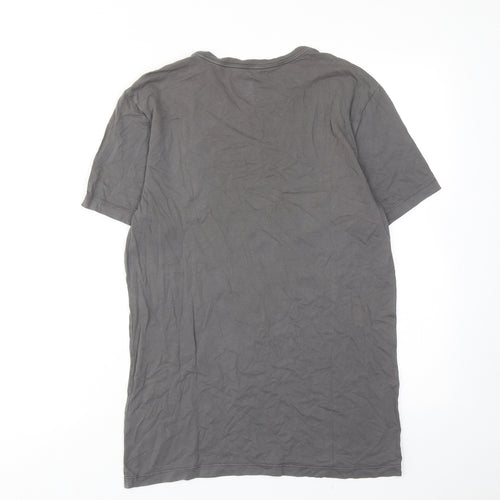 Lands' End Mens Grey Cotton T-Shirt Size S Round Neck