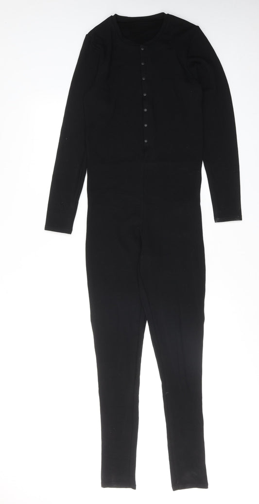 Marks and Spencer Womens Black Acrylic Jumpsuit One-Piece Size 8 Button - Thermal One-Piece