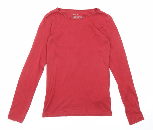 Gap Womens Red Cotton Basic T-Shirt Size XS Round Neck