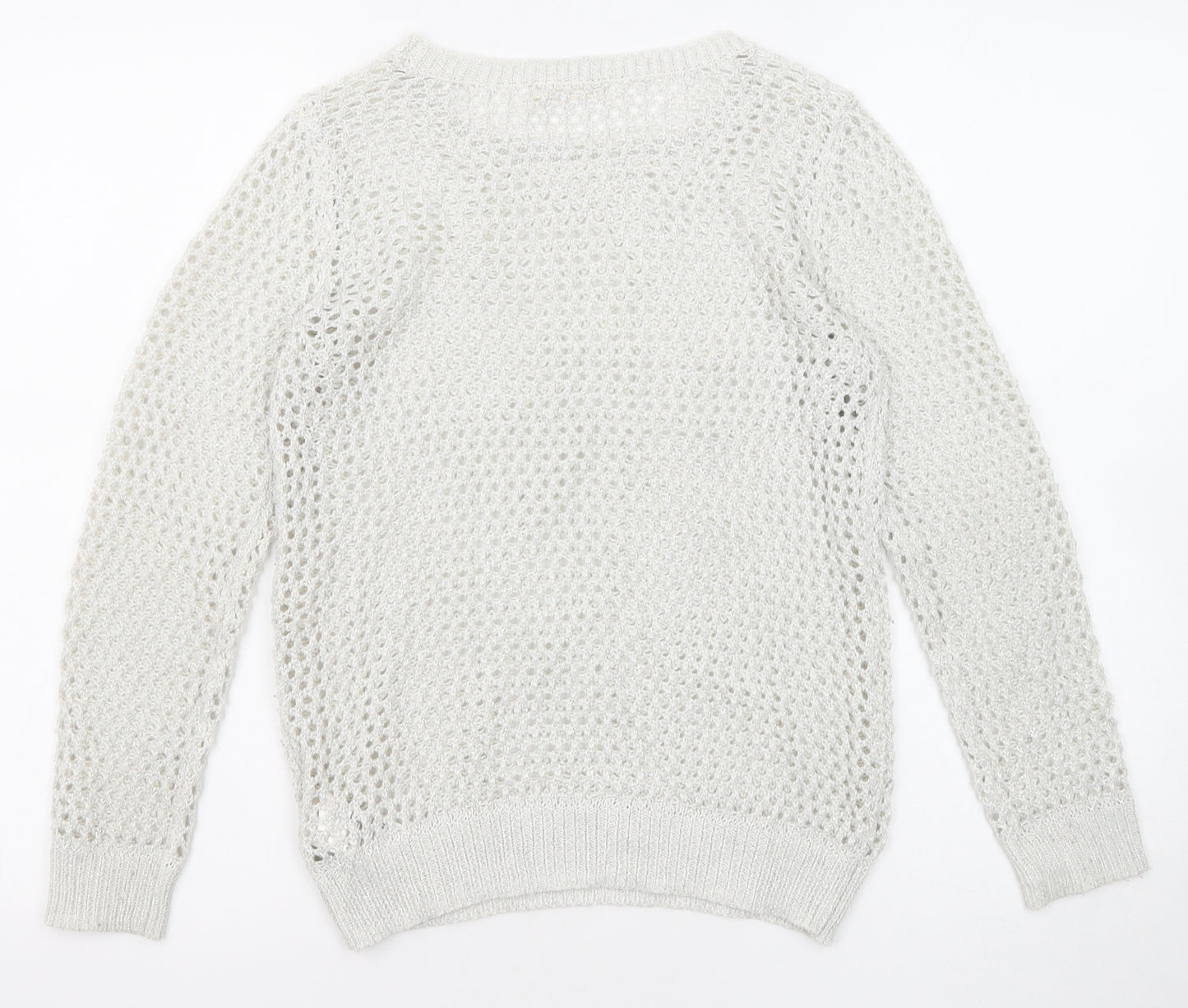 H&M Girls Ivory Boat Neck Acrylic Pullover Jumper Size 11-12 Years Pullover