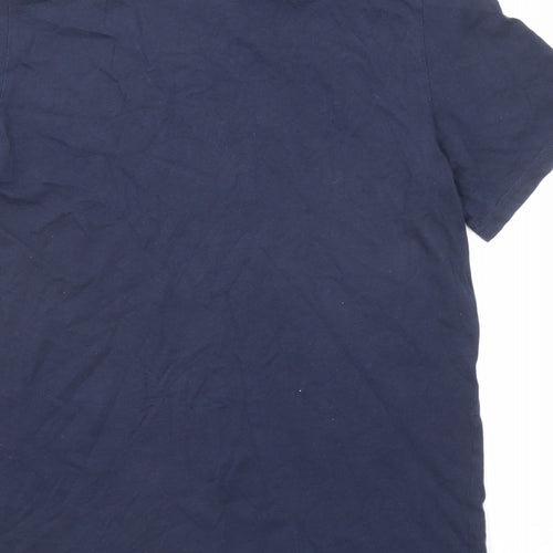 H&M Boys Blue Cotton Basic T-Shirt Size 11-12 Years Round Neck Pullover