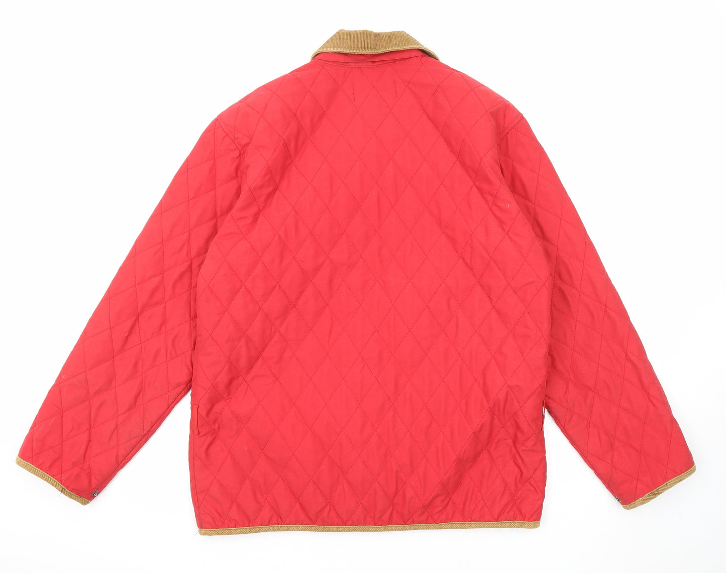 Lawrence Grey Womens Red Quilted Jacket Size 12 Snap