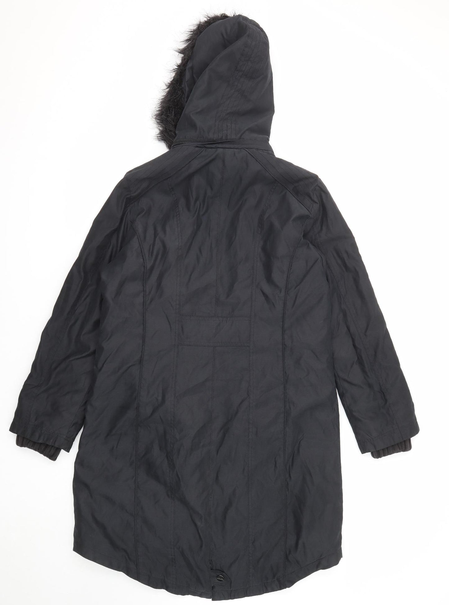 Per Una Womens Black Parka Coat Size M Zip