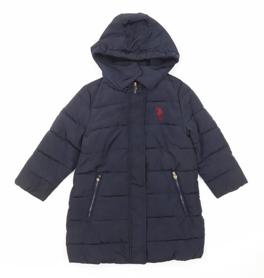 US Polo Assn. Boys Brown Puffer Jacket Jacket Size 3-4 Years Zip