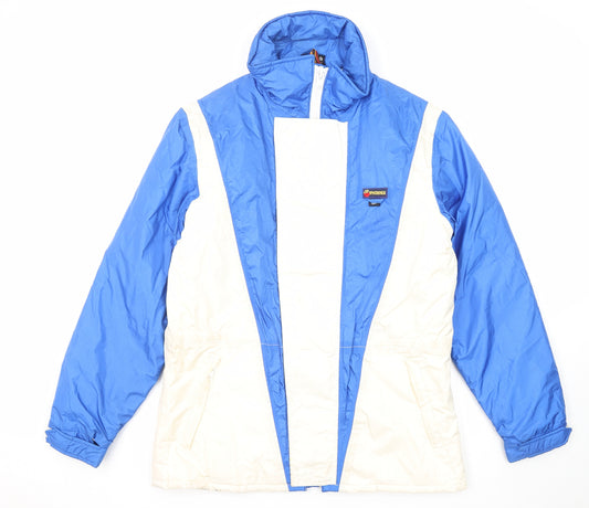 Phoenix Mens Blue Windbreaker Jacket Size L Zip - Colourblock