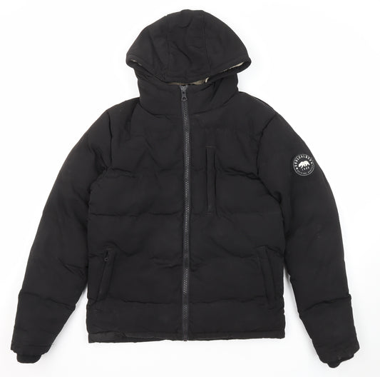 SoulCal&Co Mens Black Puffer Jacket Jacket Size XS Zip