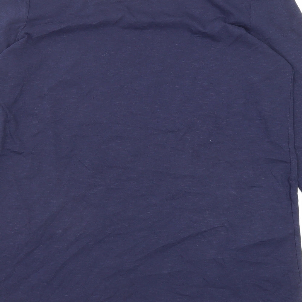 NEXT Womens Blue Cotton Basic T-Shirt Size 12 Round Neck - Reindeer Christmas