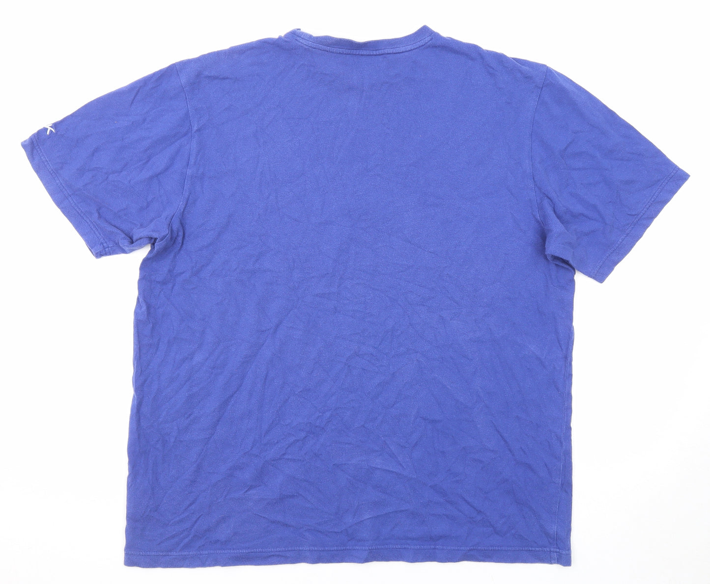 Reebok Mens Blue Cotton T-Shirt Size 2XL Round Neck - Property Of Giants