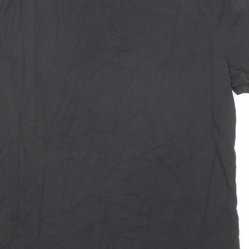 H&M Womens Black Cotton Basic T-Shirt Size M Round Neck - Sea Shop