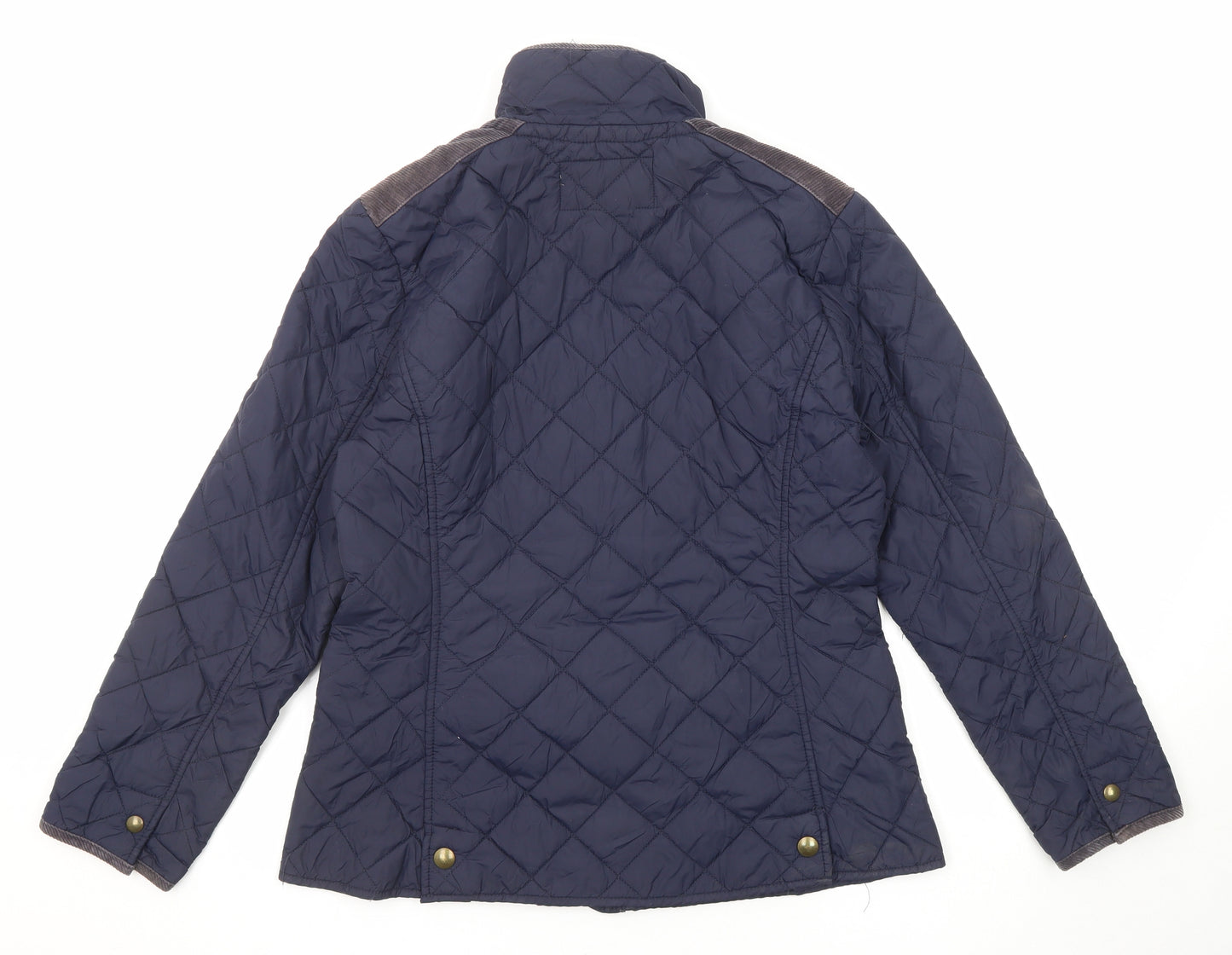 Avenue Womens Blue Quilted Jacket Size M Zip