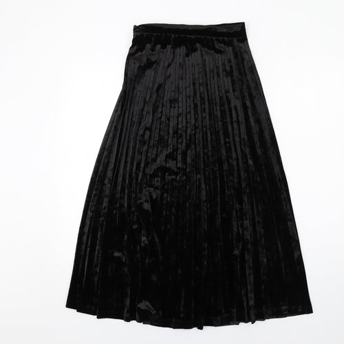 Marks and Spencer Womens Black Polyester Pleated Skirt Size 6