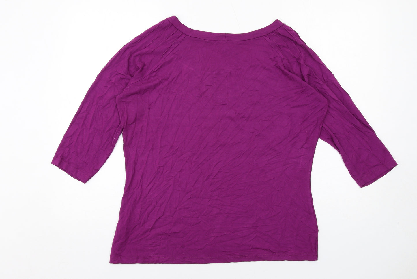 Kaliko Womens Purple Viscose Basic T-Shirt Size 20 Boat Neck