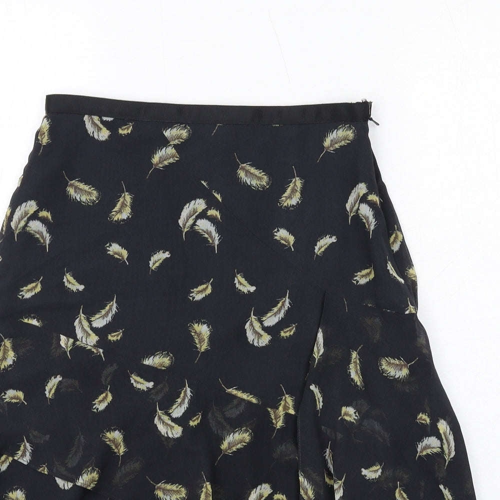 NEXT Womens Blue Geometric Polyester Swing Skirt Size 6 Zip - Feather pattern