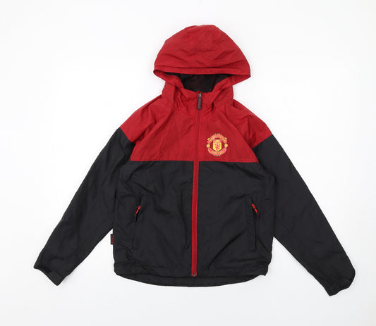 Manchester United Boys Black Jacket Size 10-11 Years Zip
