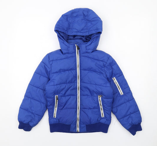 H&M Boys Blue Puffer Jacket Jacket Size 9-10 Years Zip